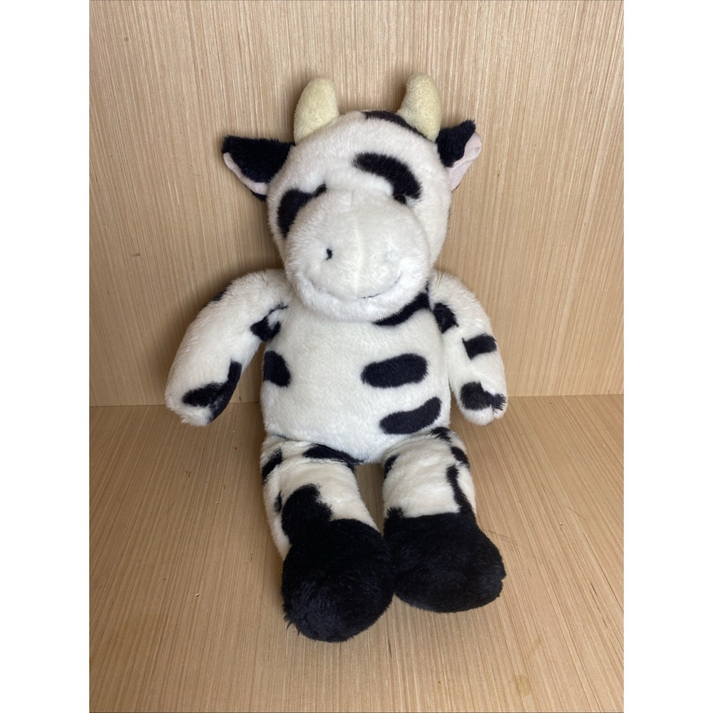 Vintage Build A Bear Workshop Cow Black & White Spotted Plush With Moo Sound 18"